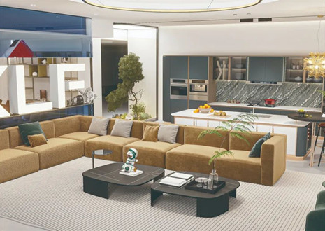 HIMALAYA居住空间设计奖丨易构易设计&米兰·(milan)：客餐厨一体化空间-无界之居